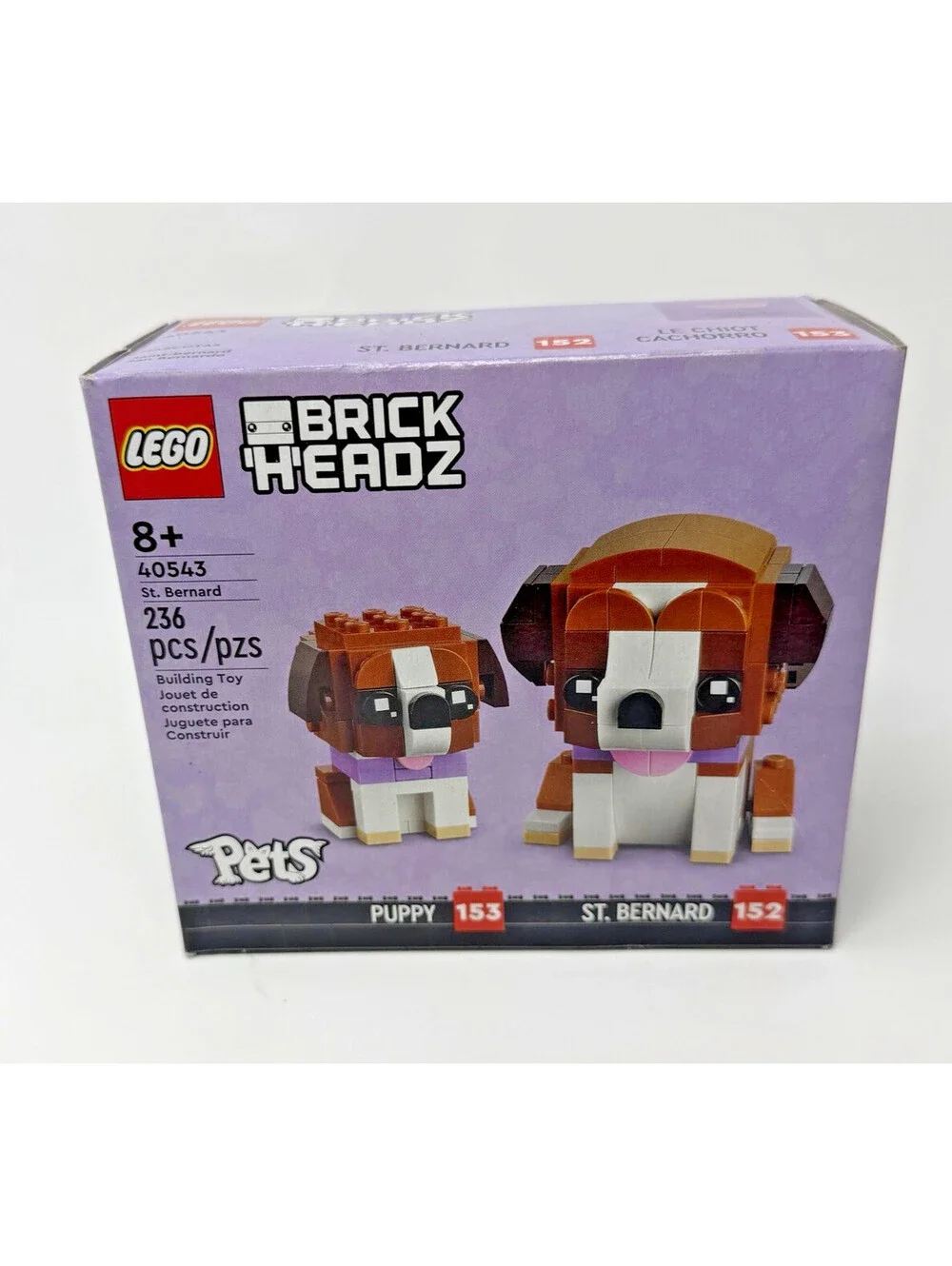 LEGO Brickheadz Pets: Saint Bernard Dog & Puppy Set 40543 New, Sealed
